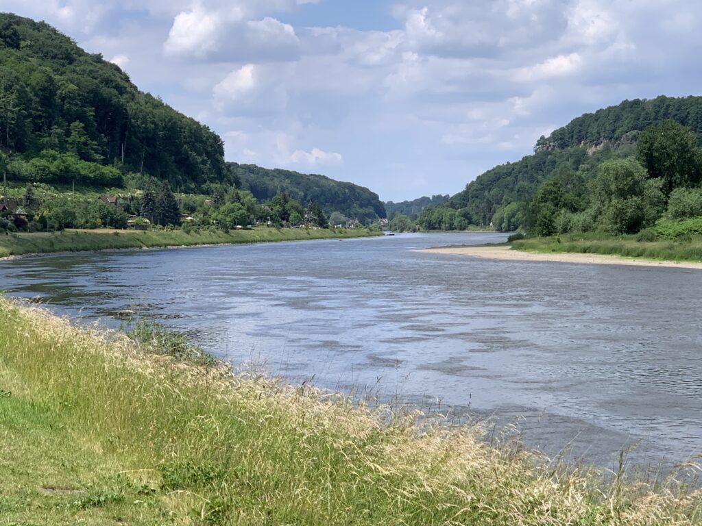 The Elbe leaves Saxon Switzerland and approaches Dresden