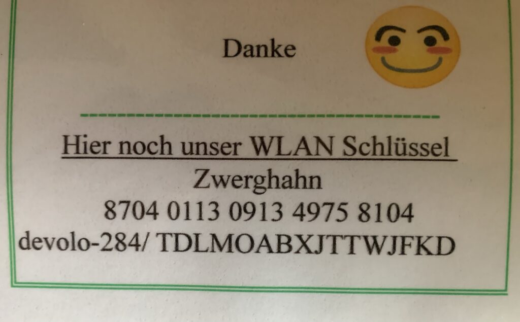 My landlord’s English might have gaps, but his WiFi password has no security cracks  :)