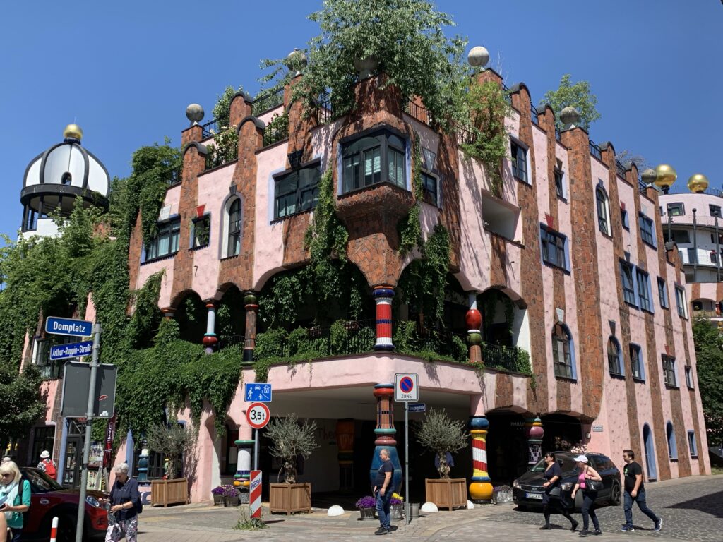 This unites Magdeburg with Vienna. The last work of the Austrian architect Hundertwasser whose creations are attractions in Vienna as well.