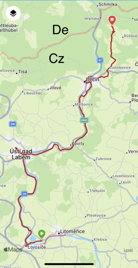 From Litomerice to Janov at the Czech/German border
